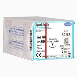İpek S2163 5/0 16 3/8 Keskin (▼) 75cm İpek Emilemeyen Sütür 12 Adet