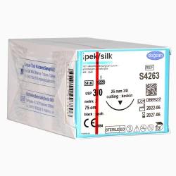 İpek S4263 3/0 26 3/8 Keskin (▼) 75cm İpek Emilemeyen Sütür 12 Adet