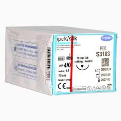 İpek S3183 4/0 18 3/8 Keskin (▼) 75Cm İpek Emilemeyen Sütür 12 Adet